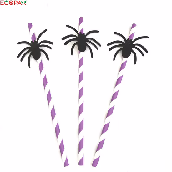 使い捨て可能な環境に優しい生分解性ハロウィーン パーティーの飲料紙柔軟なストロー